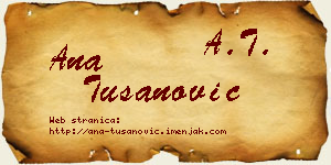 Ana Tušanović vizit kartica